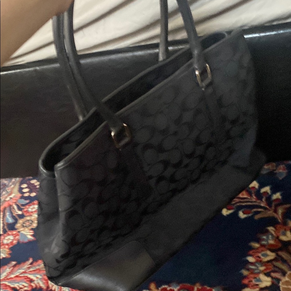 Coach Black Quilted Leather Tote